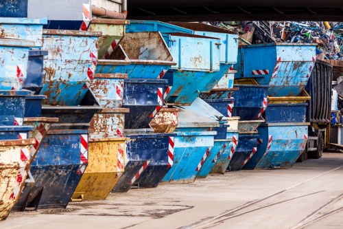 Workers sorting demolition waste in Mottingham site