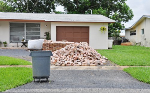 Recyclable construction materials being sorted